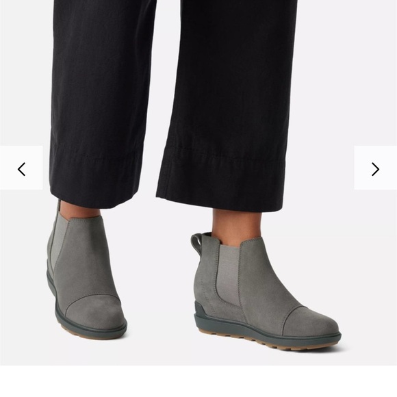 Sorel Evie II Chelsea bootie gray quarry grill pull on shoe boot size 7.5 10 8.5 - Picture 2 of 10